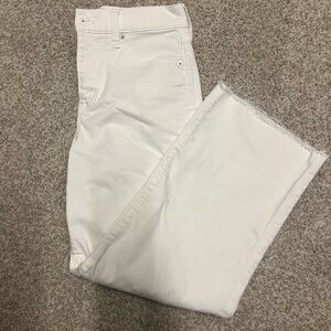 Jcrew Factory White wide leg crop jeans